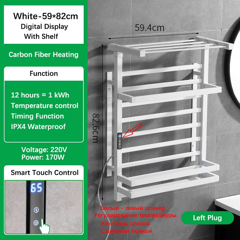 Electric heated towel rack
