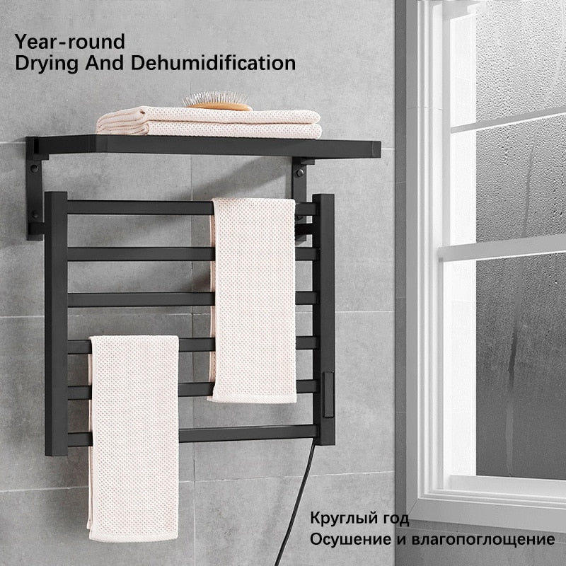 Electric heated towel rack