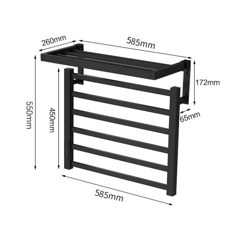 Electric heated towel rack