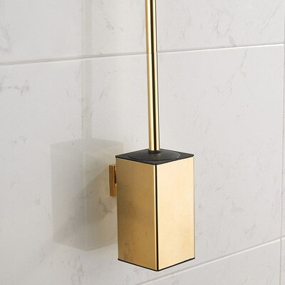 Black wall mounted toilet brush