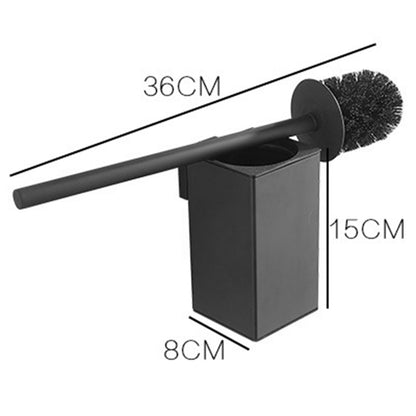 Black wall mounted toilet brush